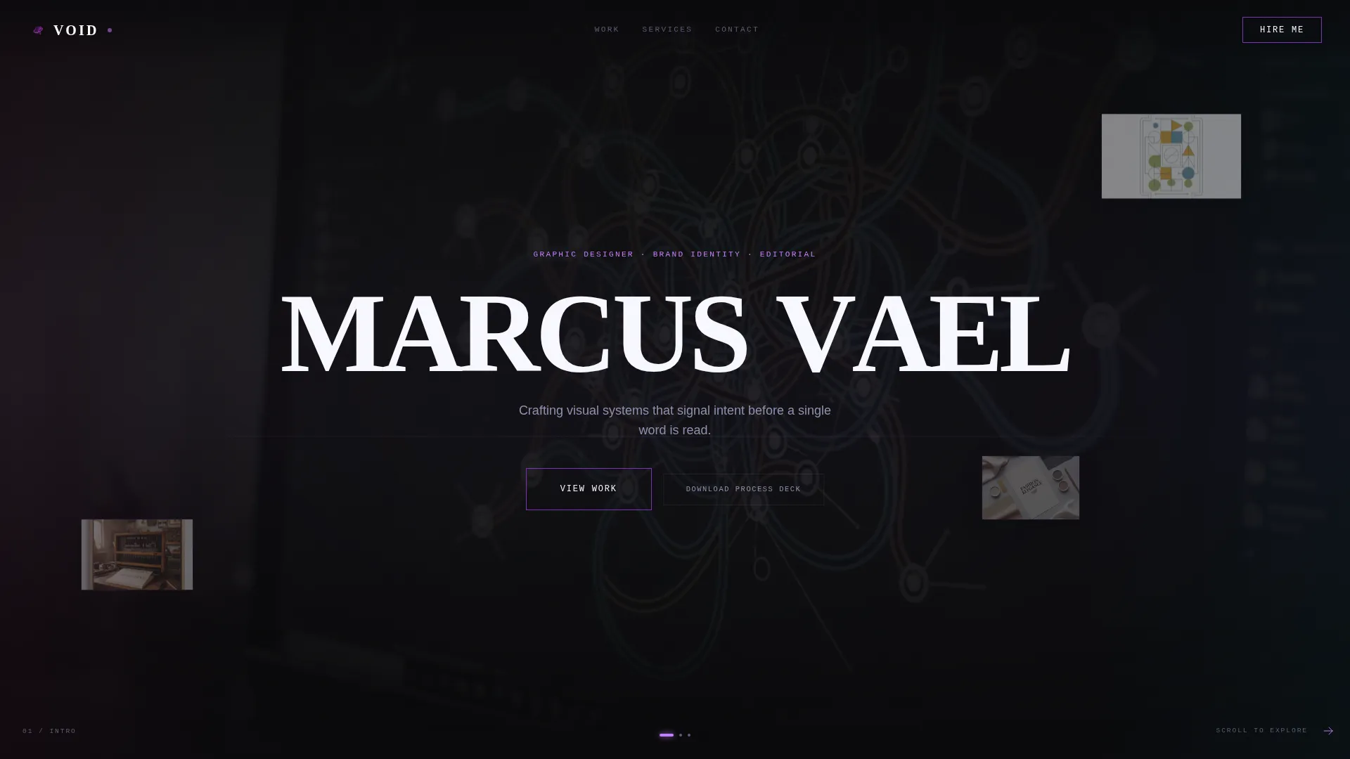 Dark Graphic Designer Portfolio Landing Page Template