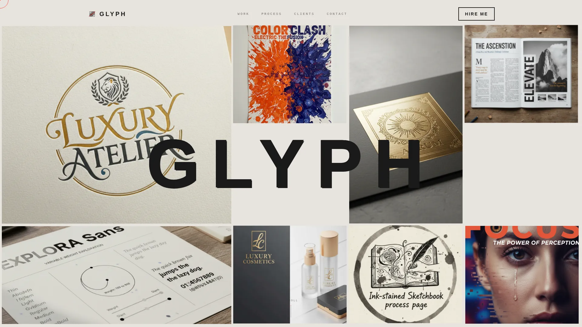 Bold Brutalist Graphic Designer Landing Page Template