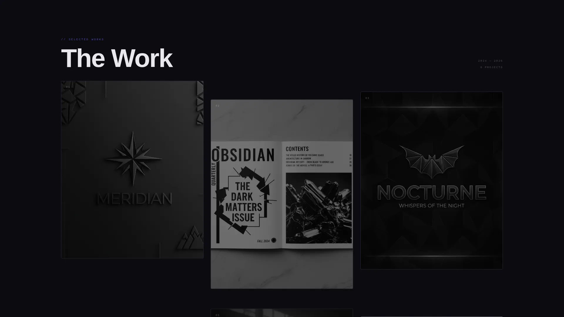 Dark Immersive Graphic Designer Landing Page