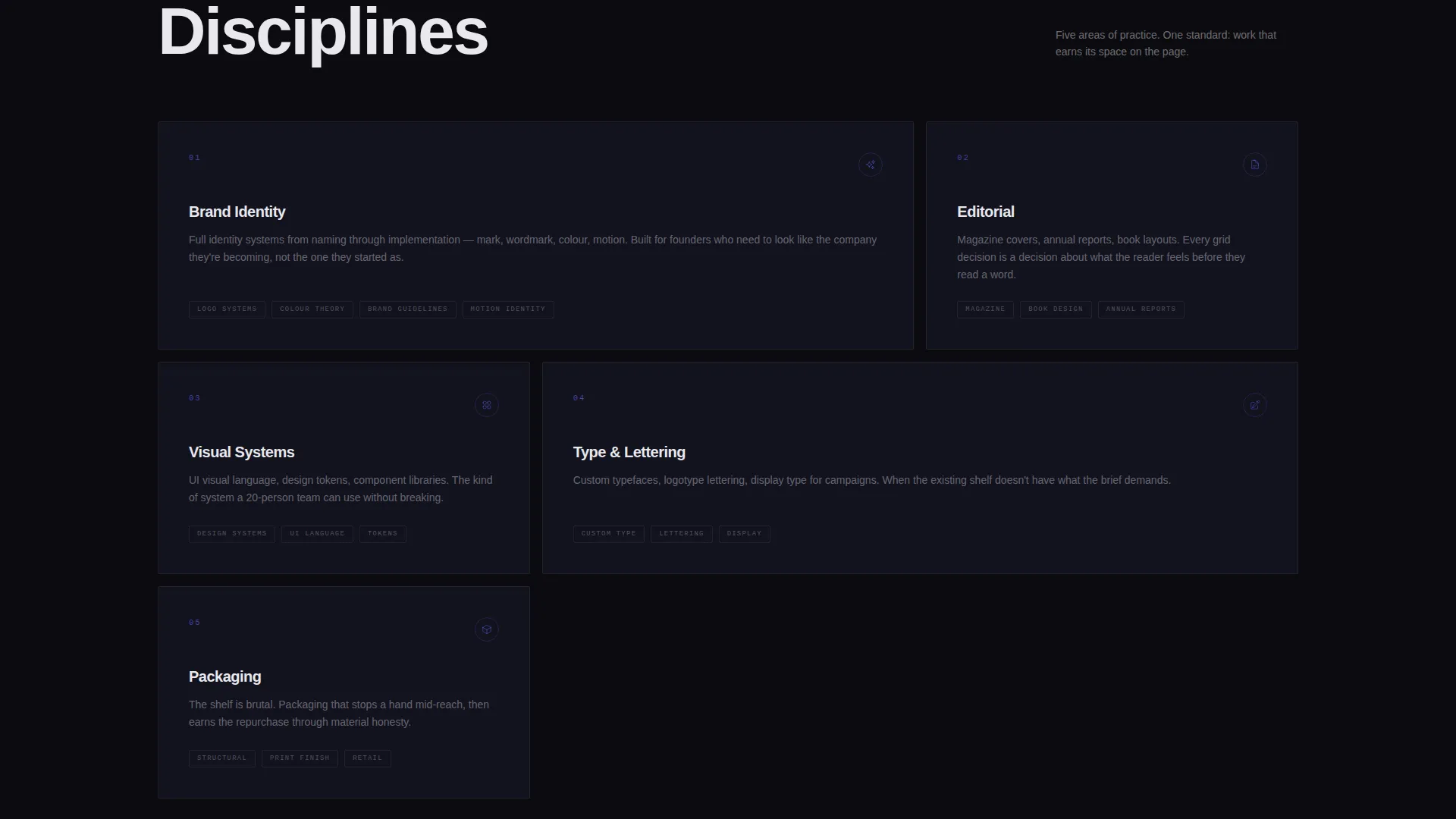 Dark Immersive Graphic Designer Landing Page