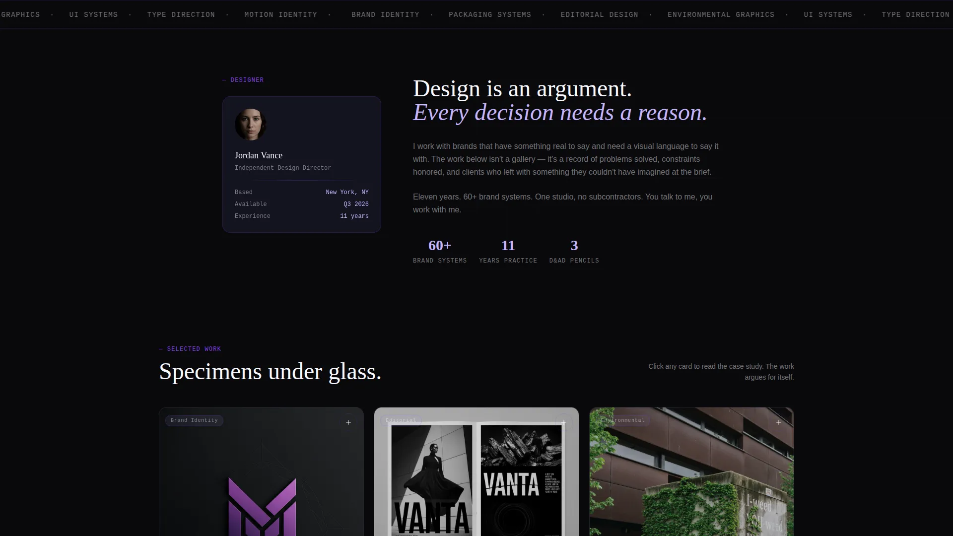 Graphic Designer Portfolio Landing Page Template