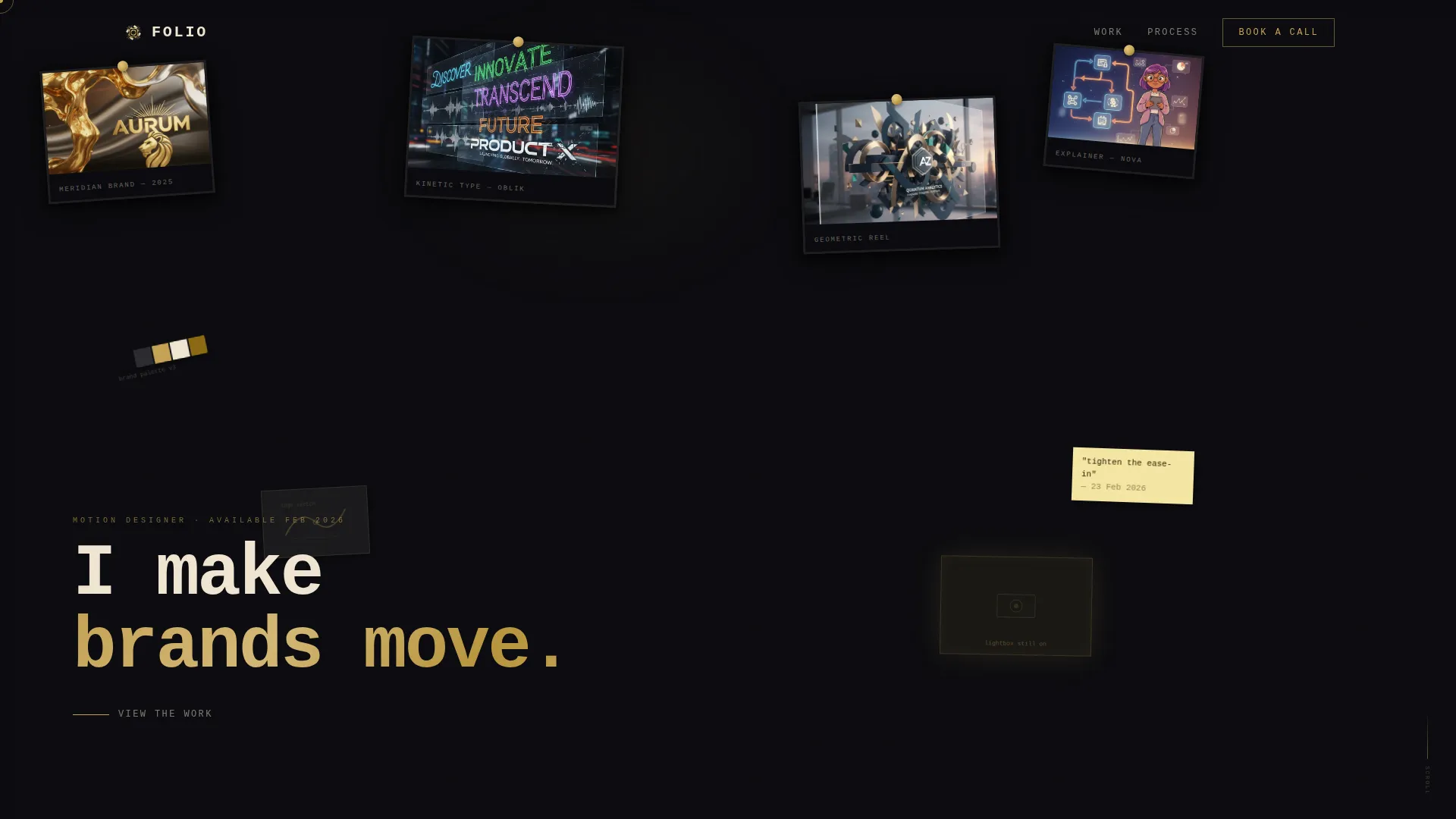 Motion Designer Portfolio Landing Page Template