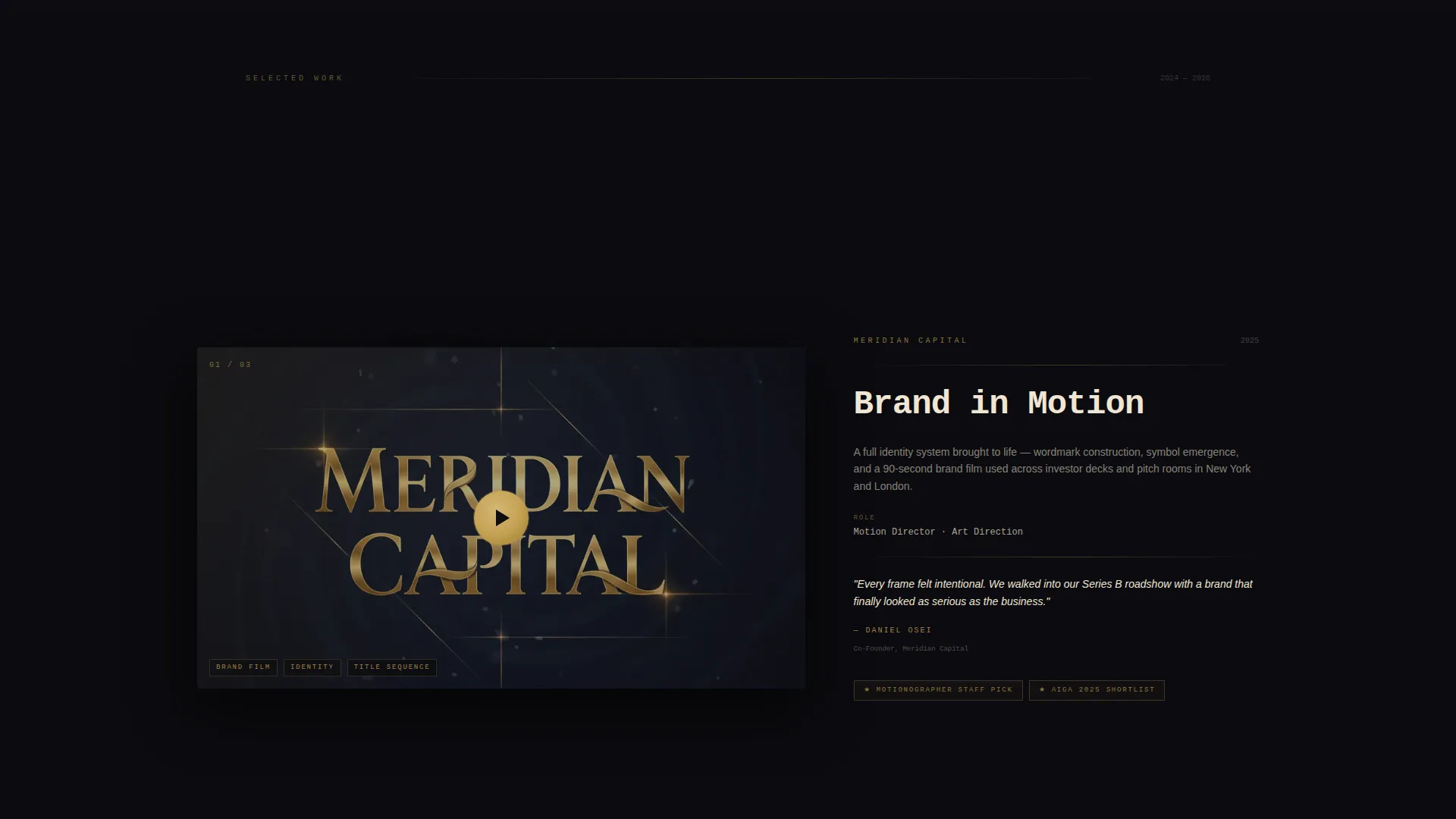 Motion Designer Portfolio Landing Page Template