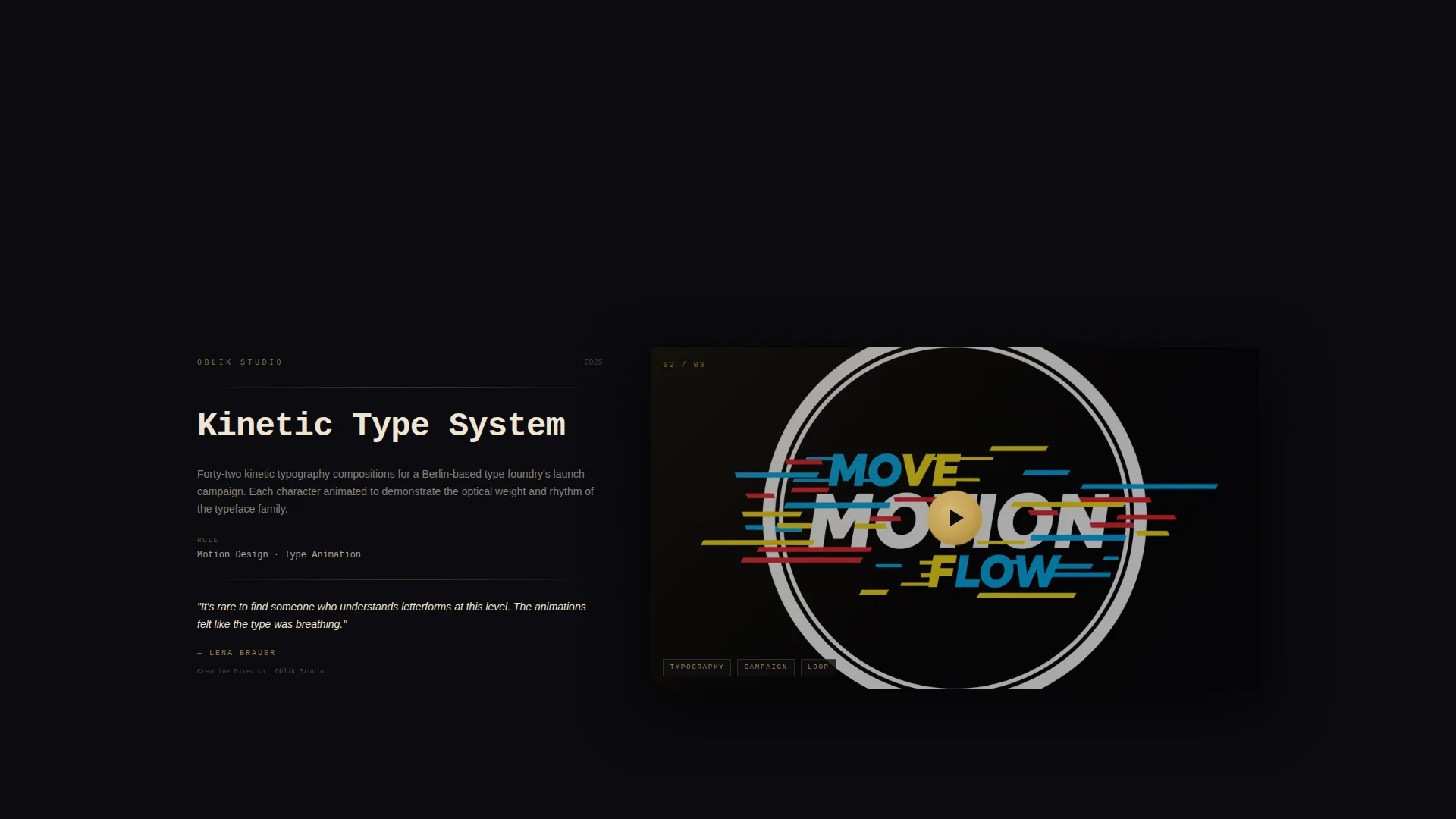 Motion Designer Portfolio Landing Page Template