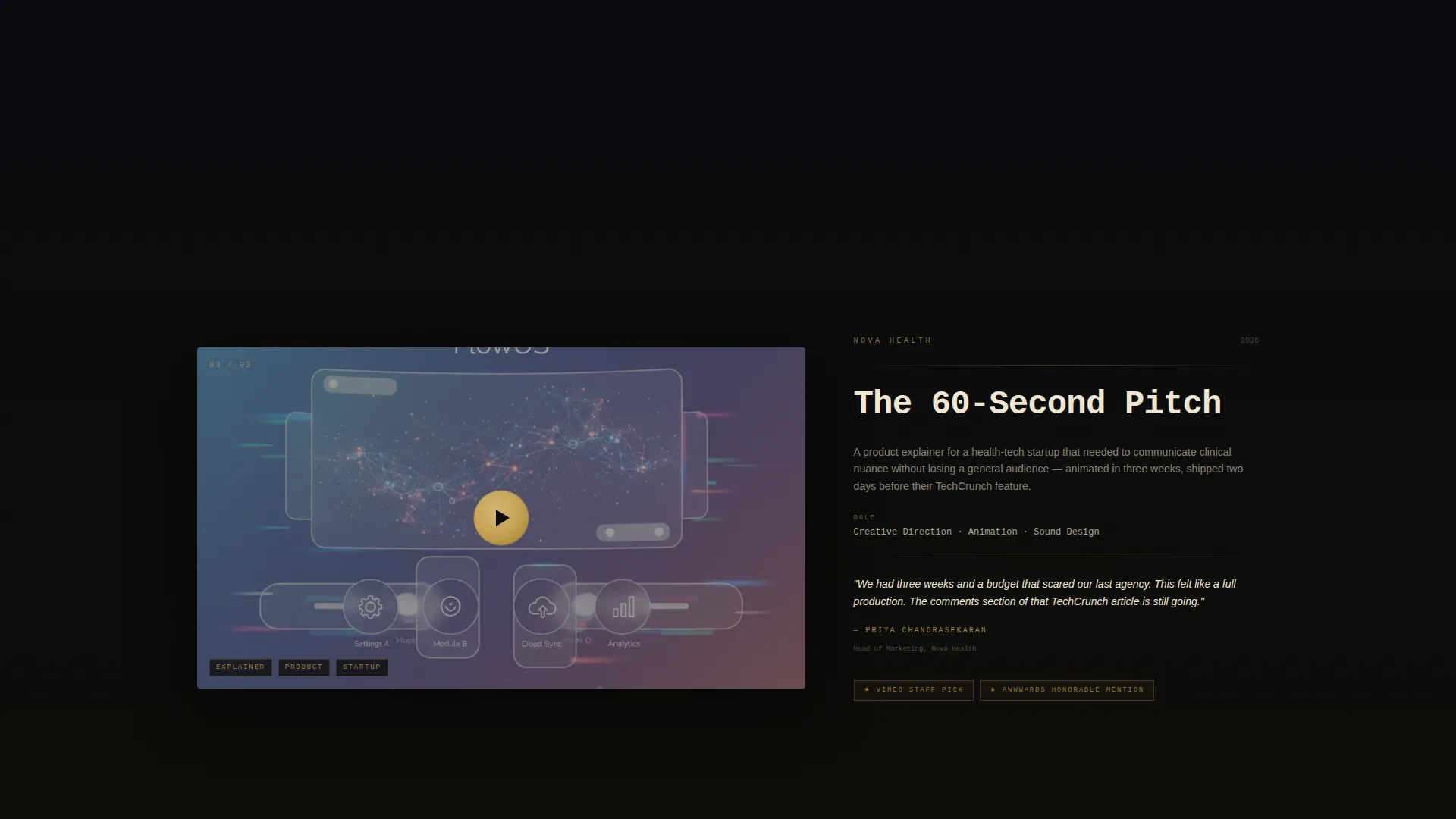 Motion Designer Portfolio Landing Page Template