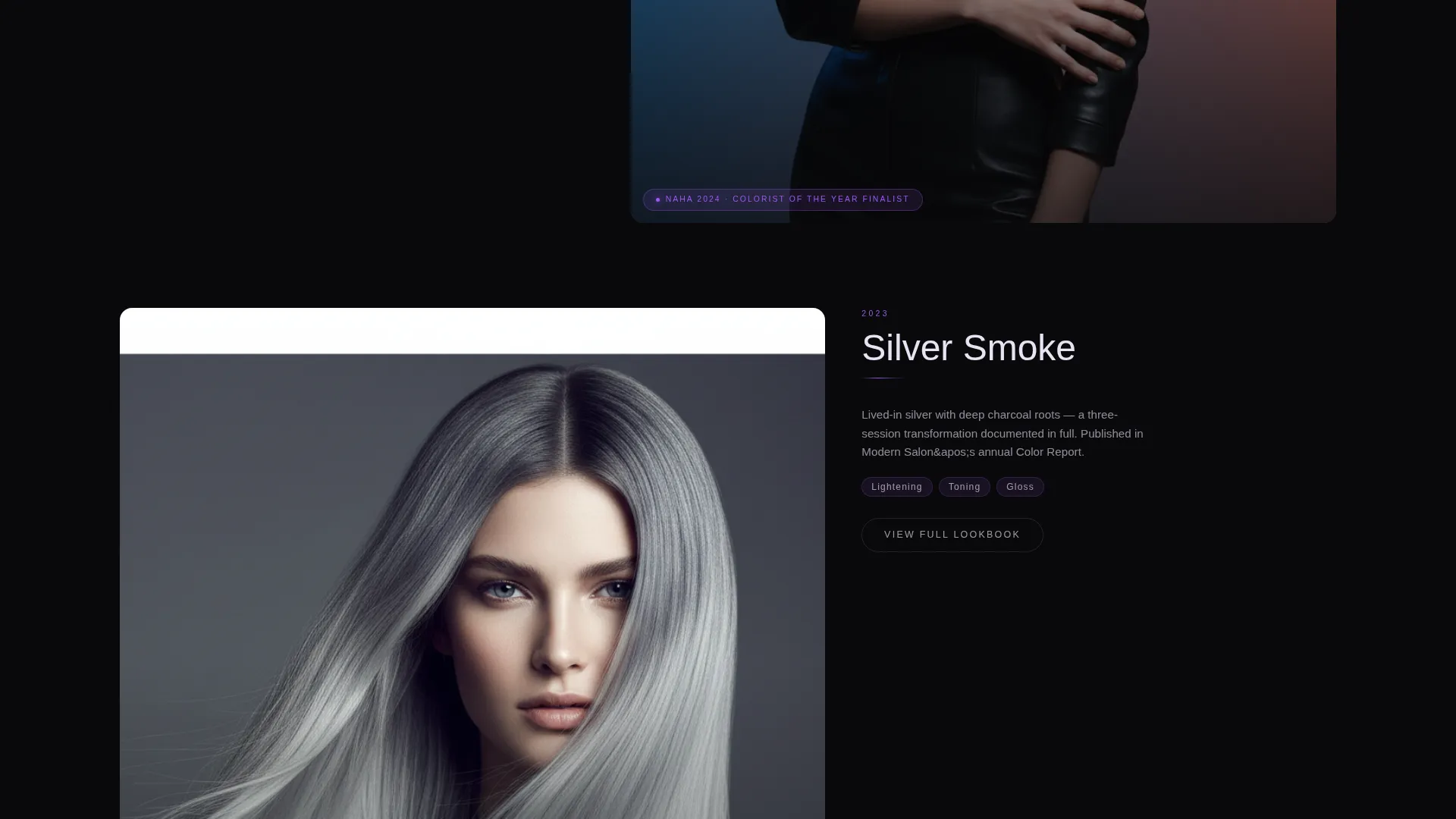 Award-Winning Hair Stylist Portfolio Landing Page
