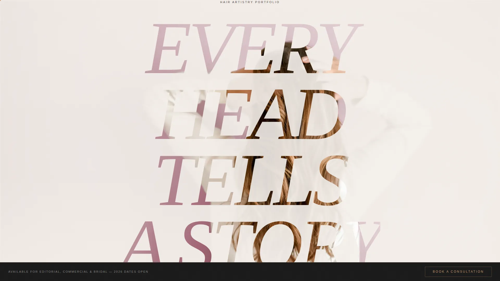 Hair Stylist Case Study Portfolio Landing Page