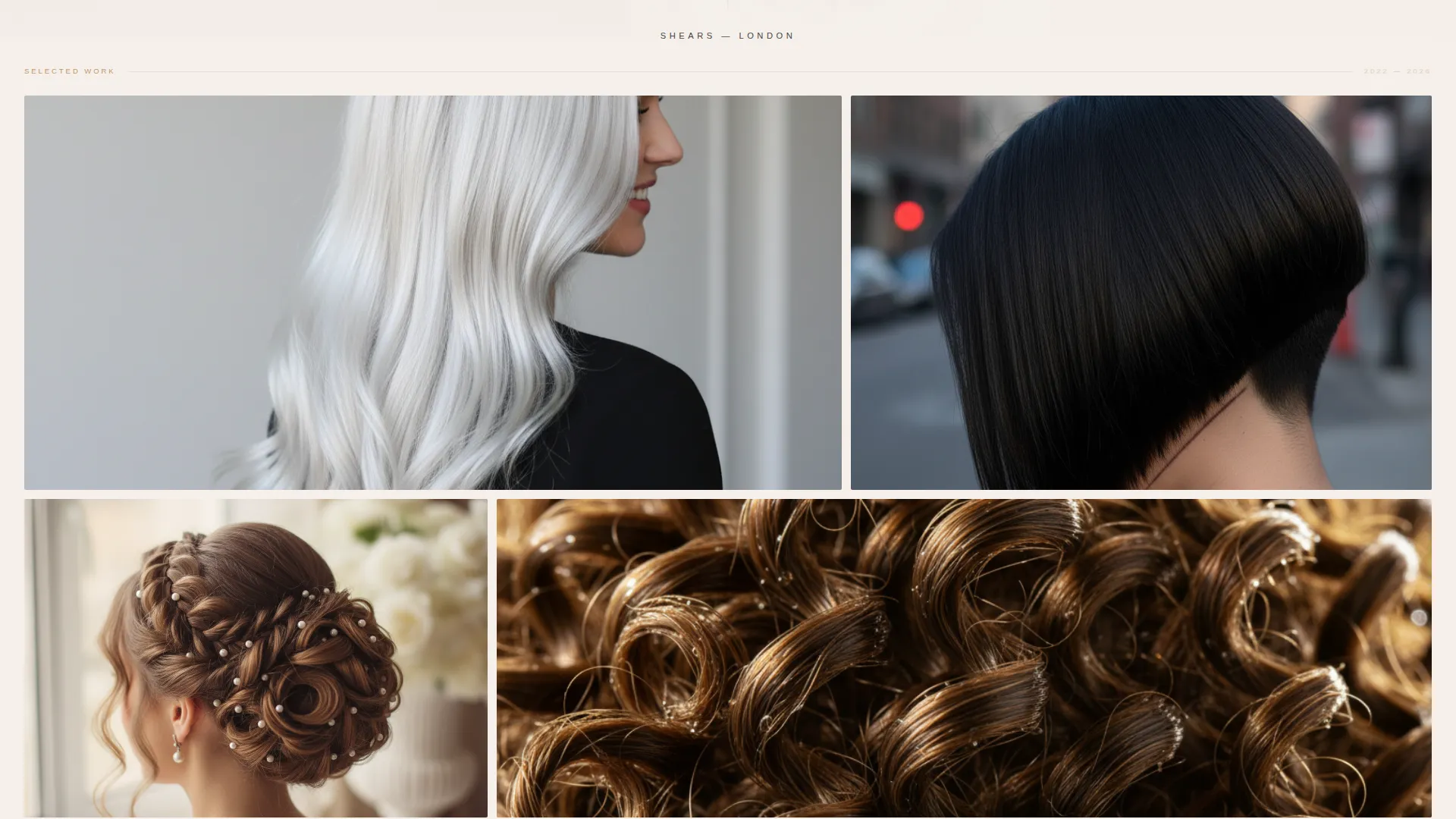 Hair Stylist Case Study Portfolio Landing Page