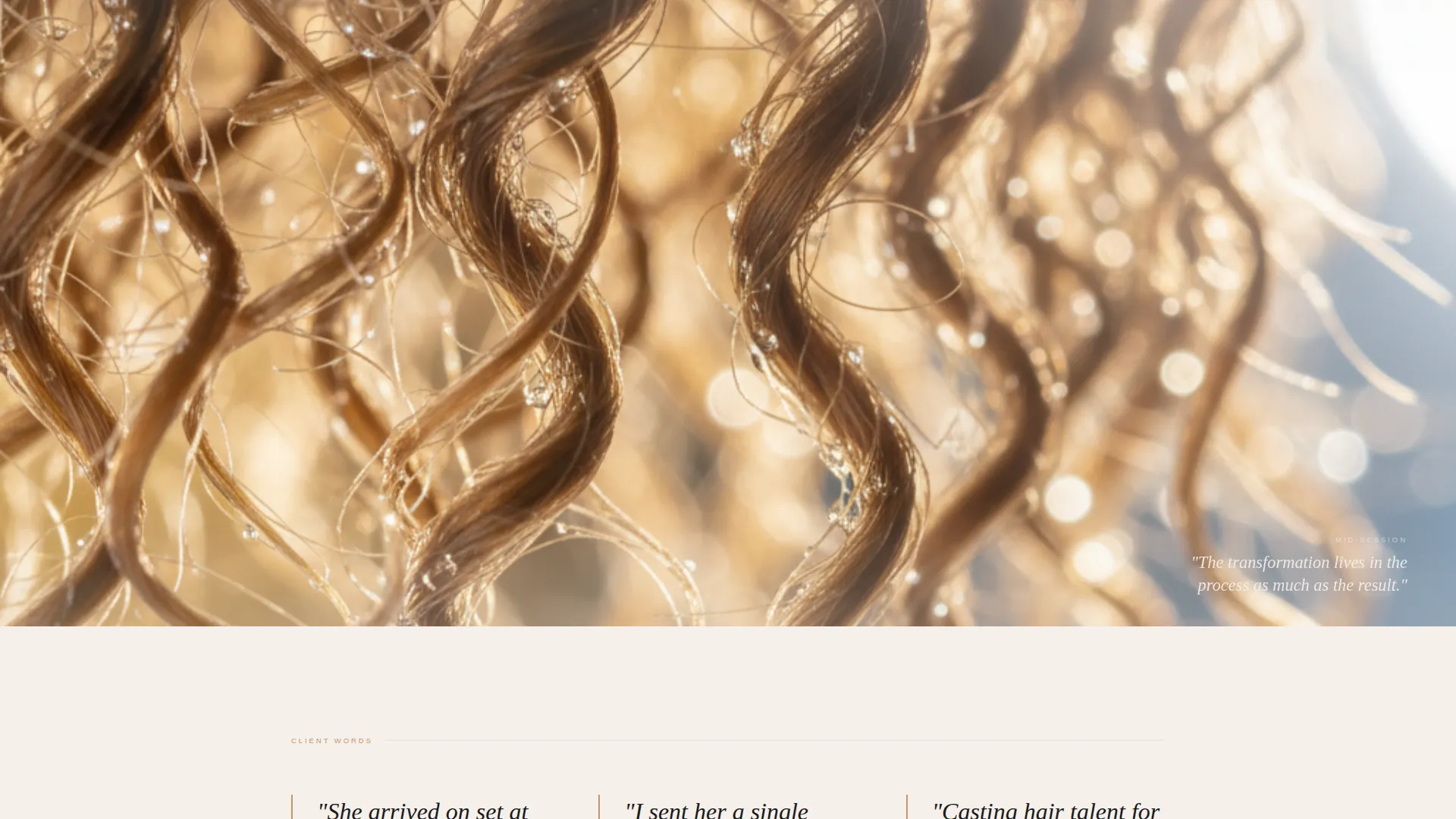 Hair Stylist Case Study Portfolio Landing Page