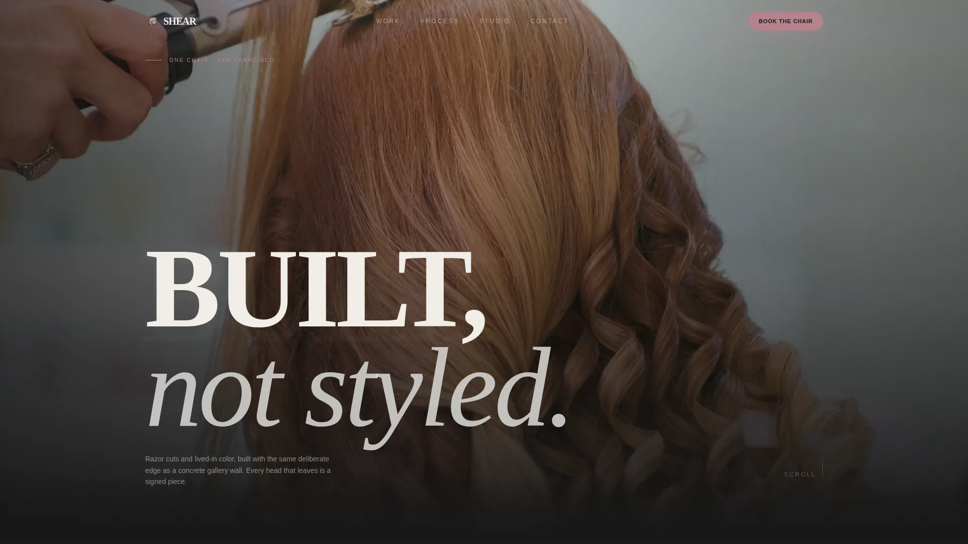 Dark Hair Stylist Portfolio Landing Page Template