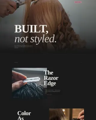 Dark Hair Stylist Portfolio Landing Page Template