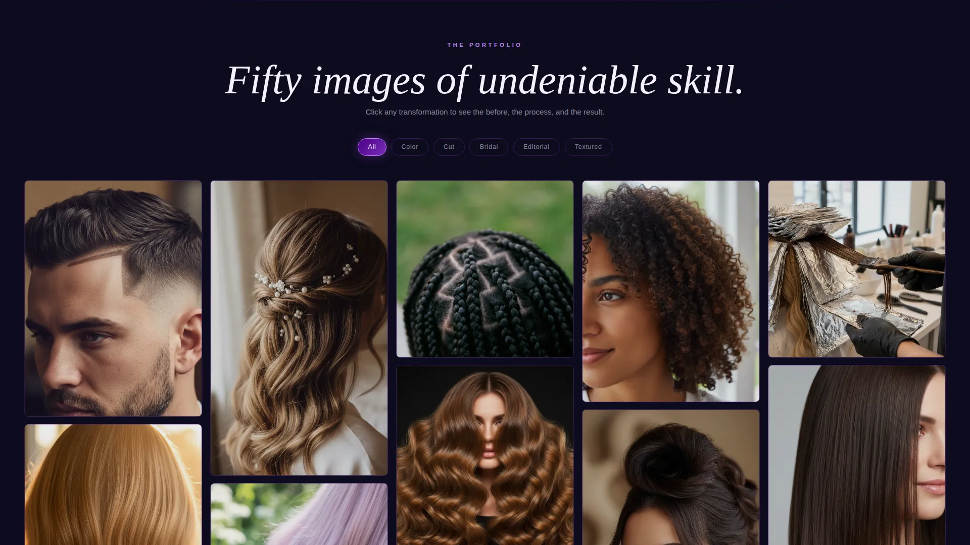 Hairstylist Portfolio Landing Page Template