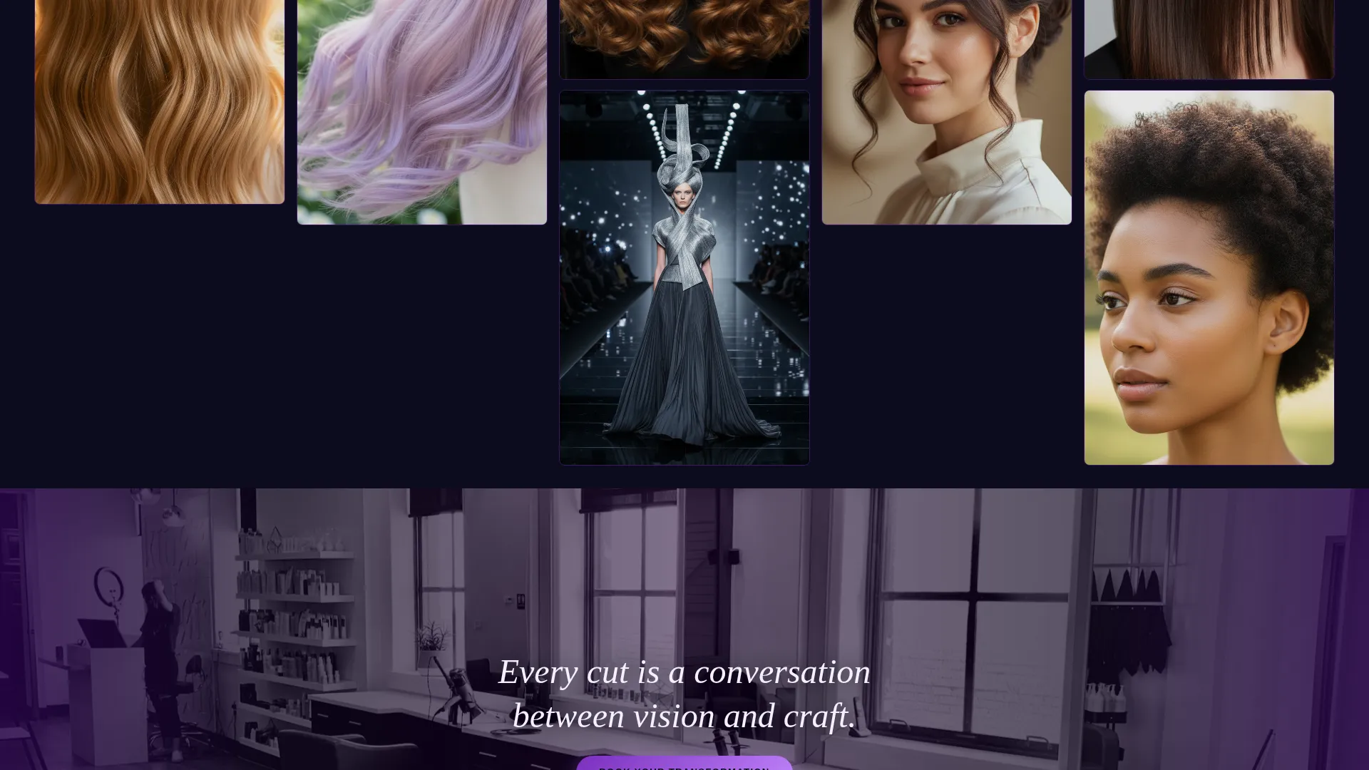Hairstylist Portfolio Landing Page Template