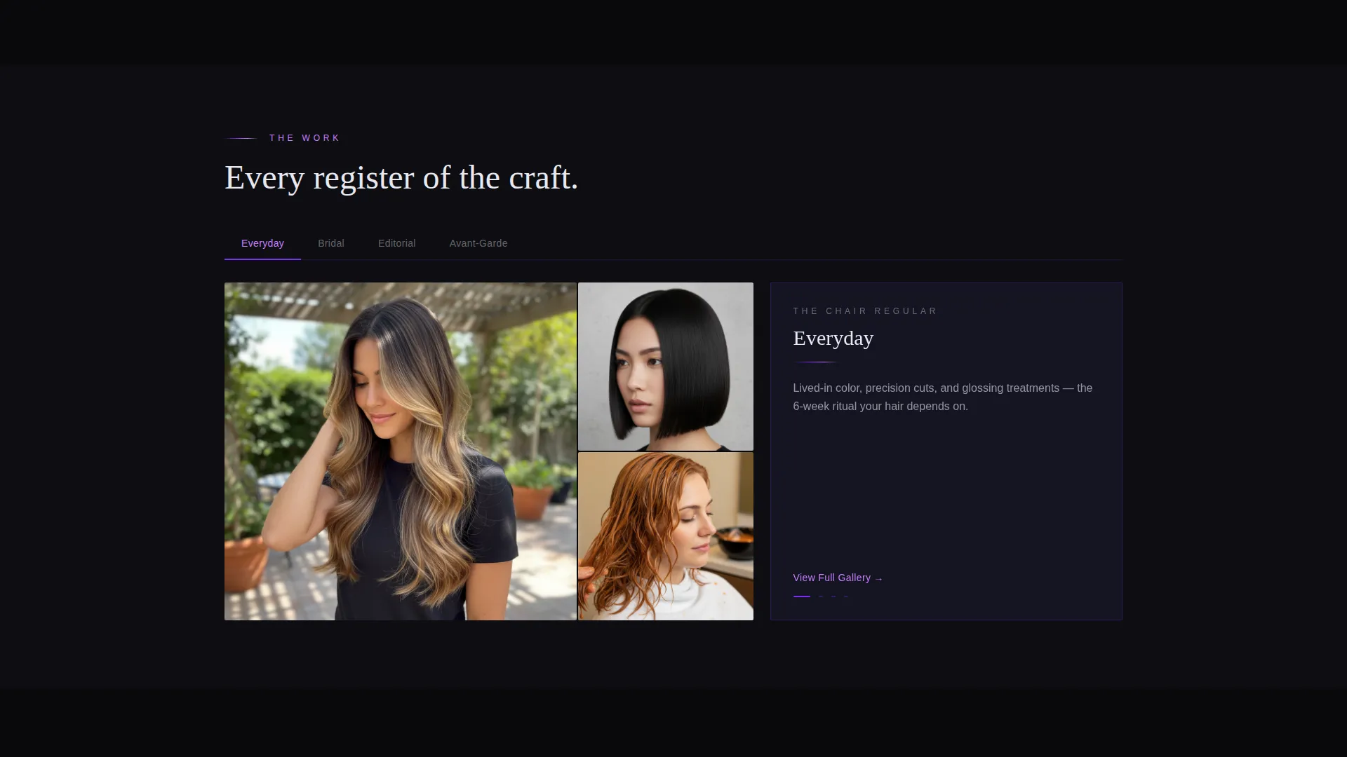 Hairstylist Portfolio Landing Page Template