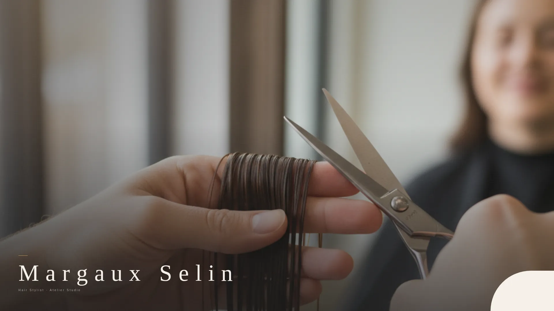 Elegant Hair Stylist Minimalist Portfolio Landing Page
