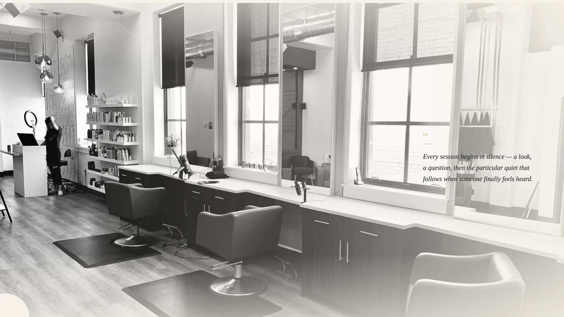 Elegant Hair Stylist Minimalist Portfolio Landing Page