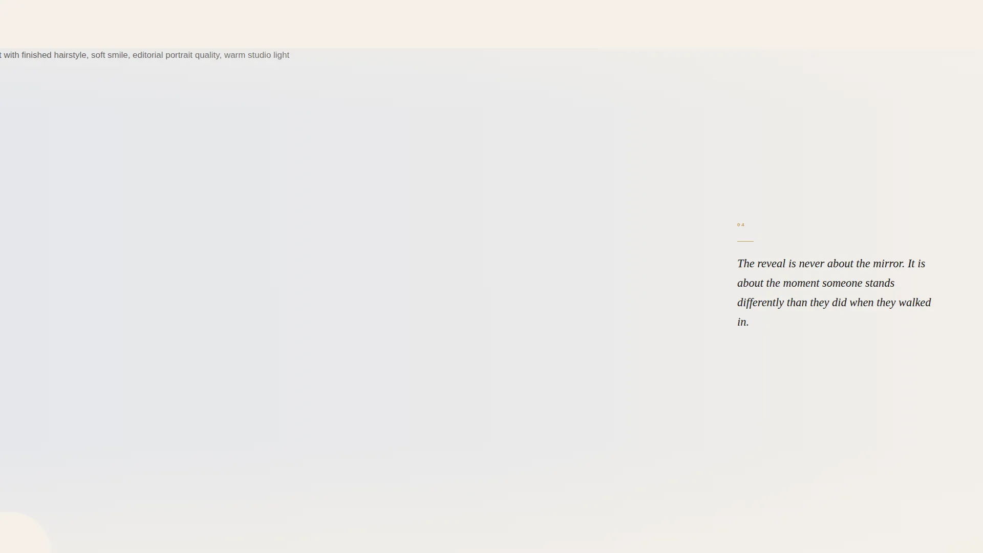 Elegant Hair Stylist Minimalist Portfolio Landing Page