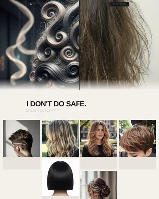 Bold Brutalist Hair Stylist Portfolio Landing Page
