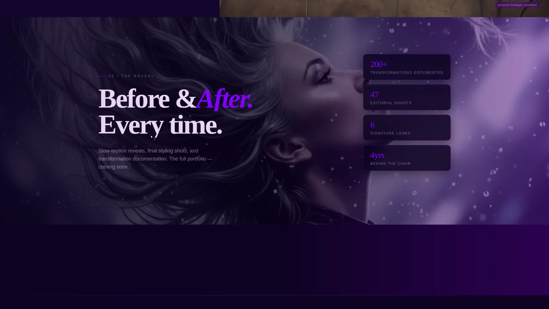 Cinematic Hairstylist Landing Page Template