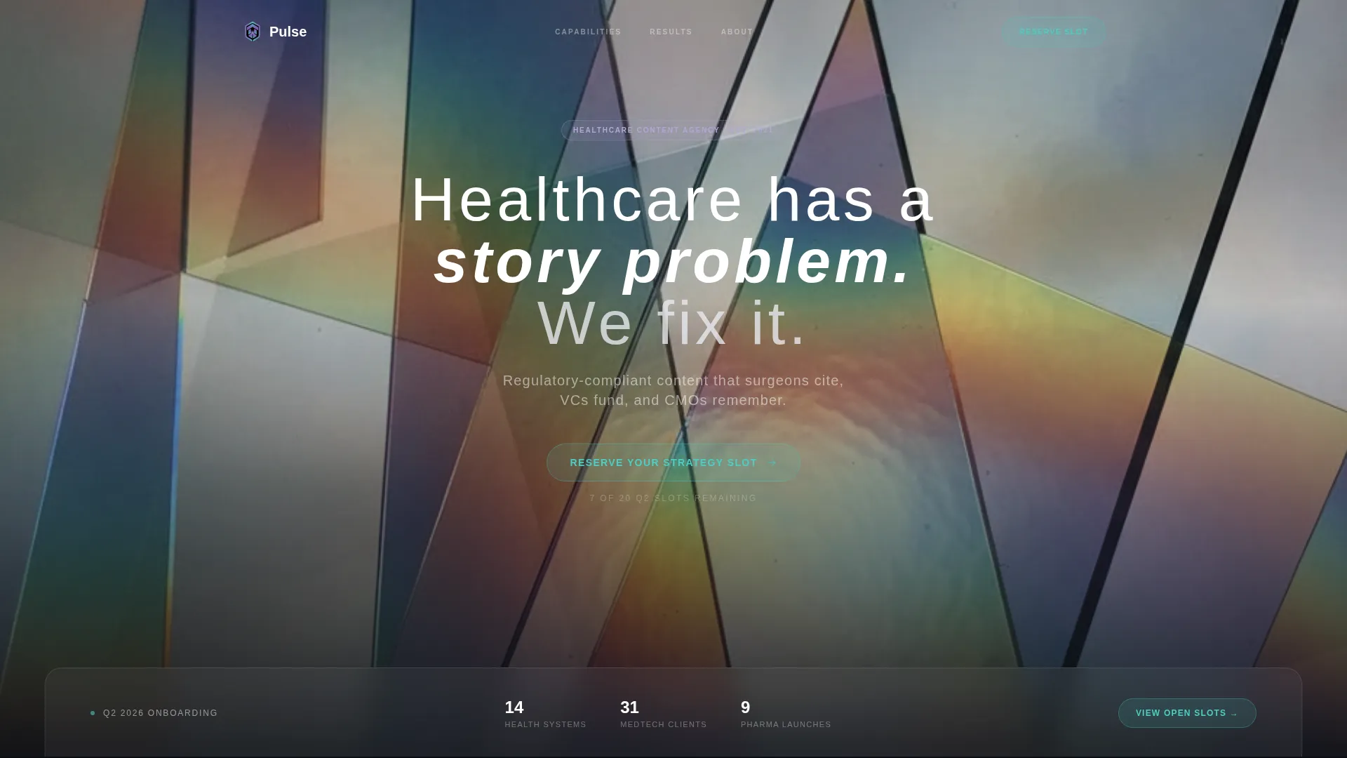 Iridescent Healthcare Agency Landing Page Template