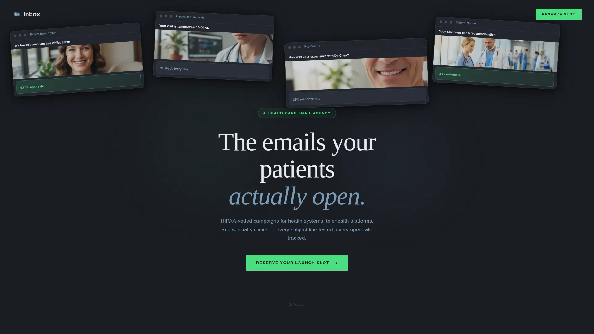 Healthcare Email Marketing Agency Landing Page Template