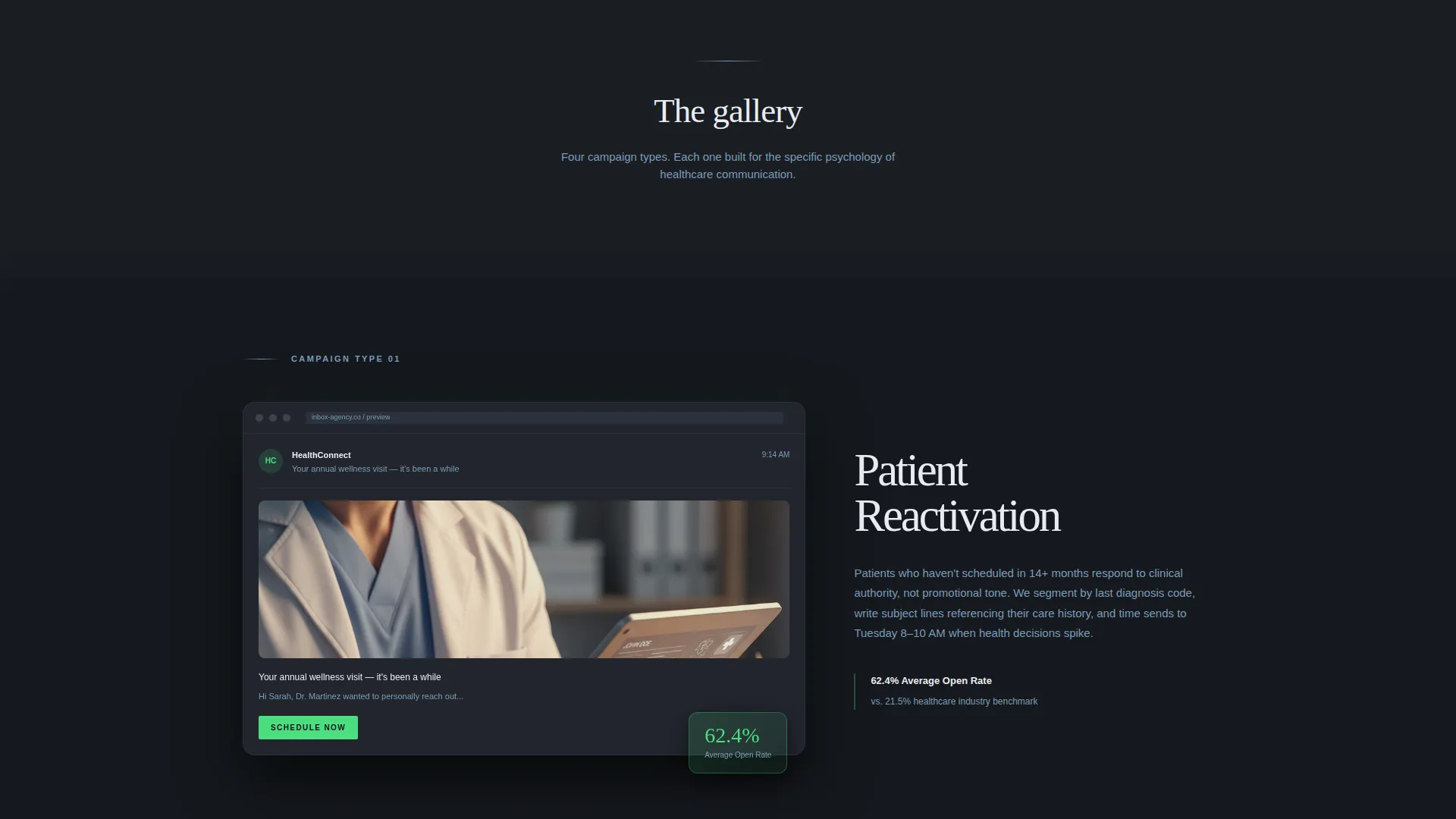 Healthcare Email Marketing Agency Landing Page Template