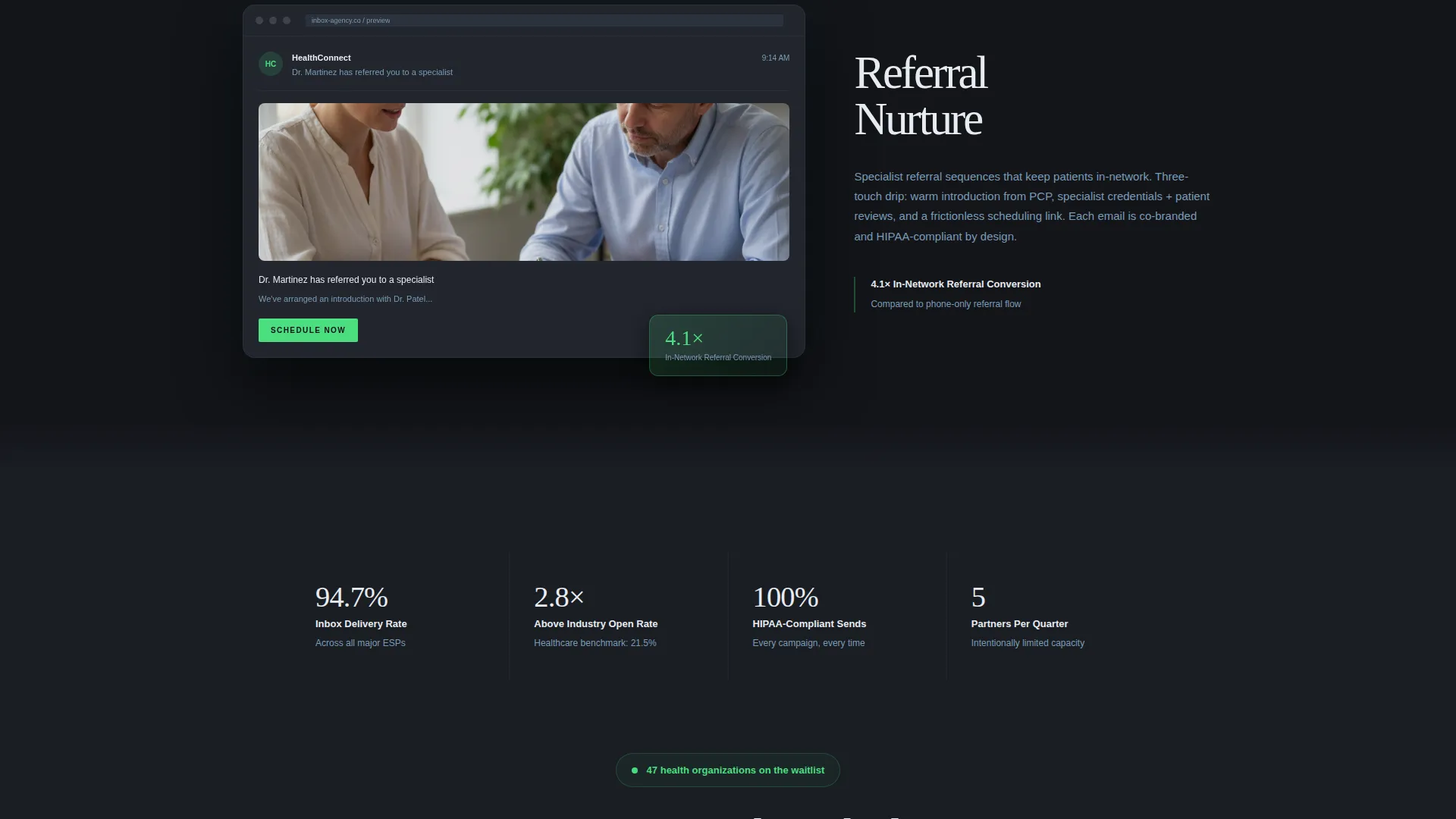 Healthcare Email Marketing Agency Landing Page Template