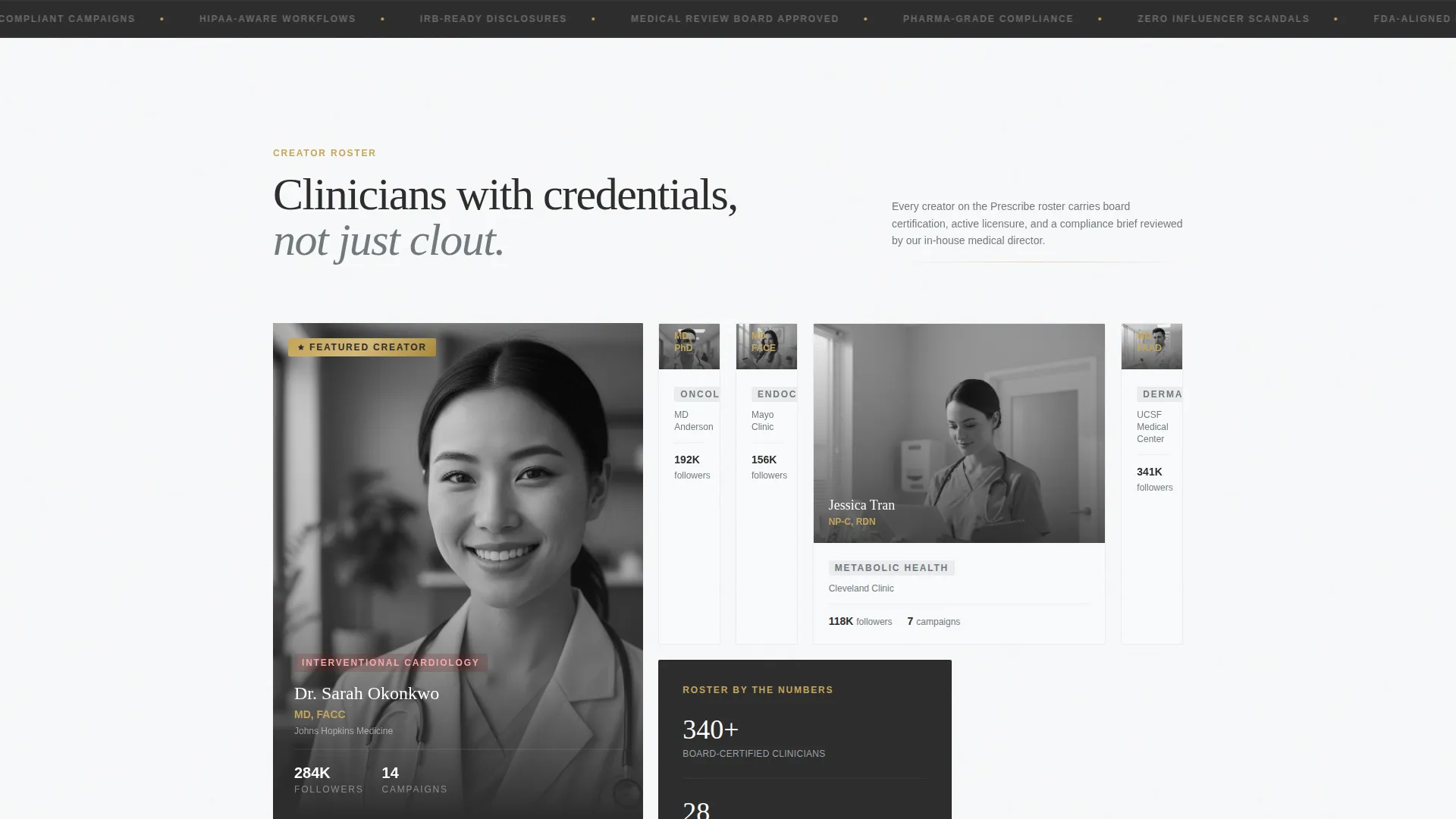 Healthcare Influencer Marketing Agency Landing Page