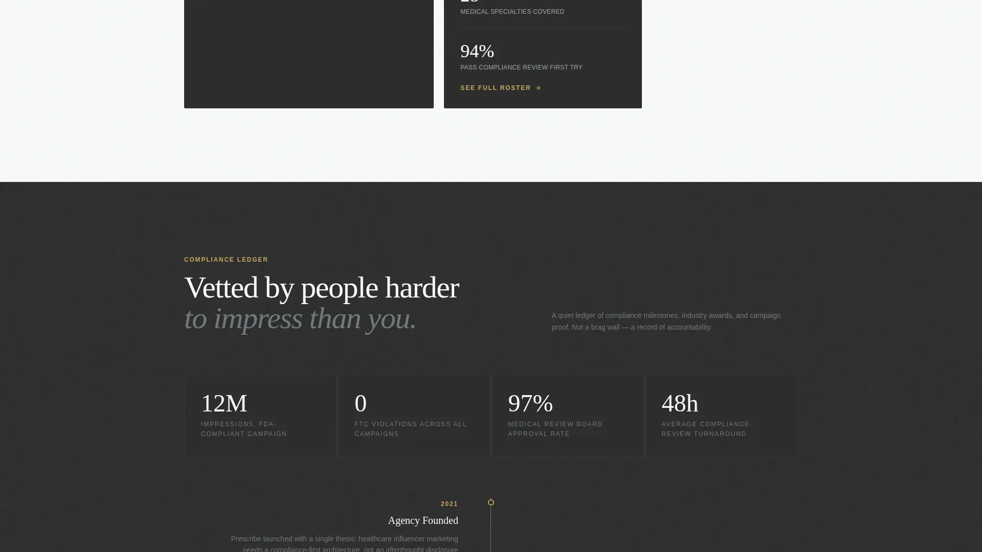 Healthcare Influencer Marketing Agency Landing Page