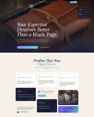 Healthcare LinkedIn Profile Optimization Landing Page