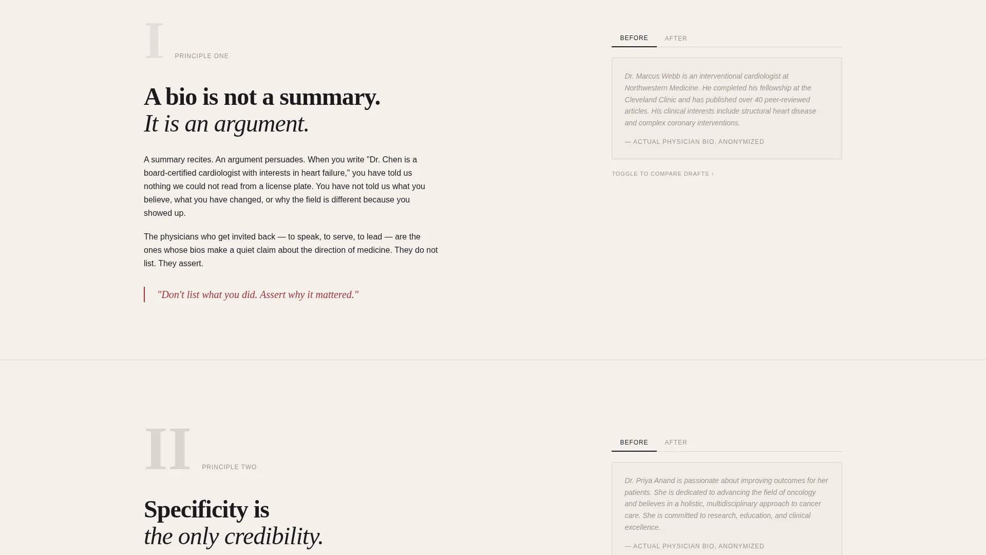 Healthcare Professional Bio Landing Page Template