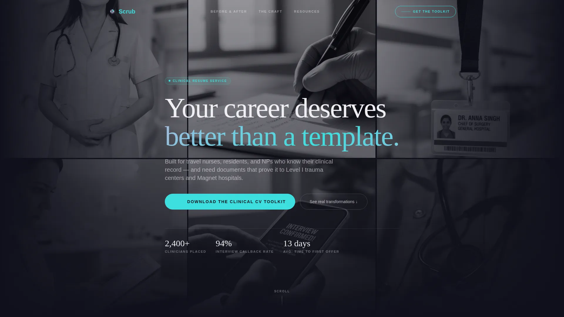 Healthcare Resume & CV Service Landing Page Template