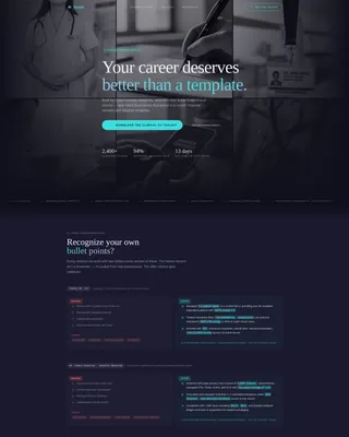Healthcare Resume & CV Service Landing Page Template