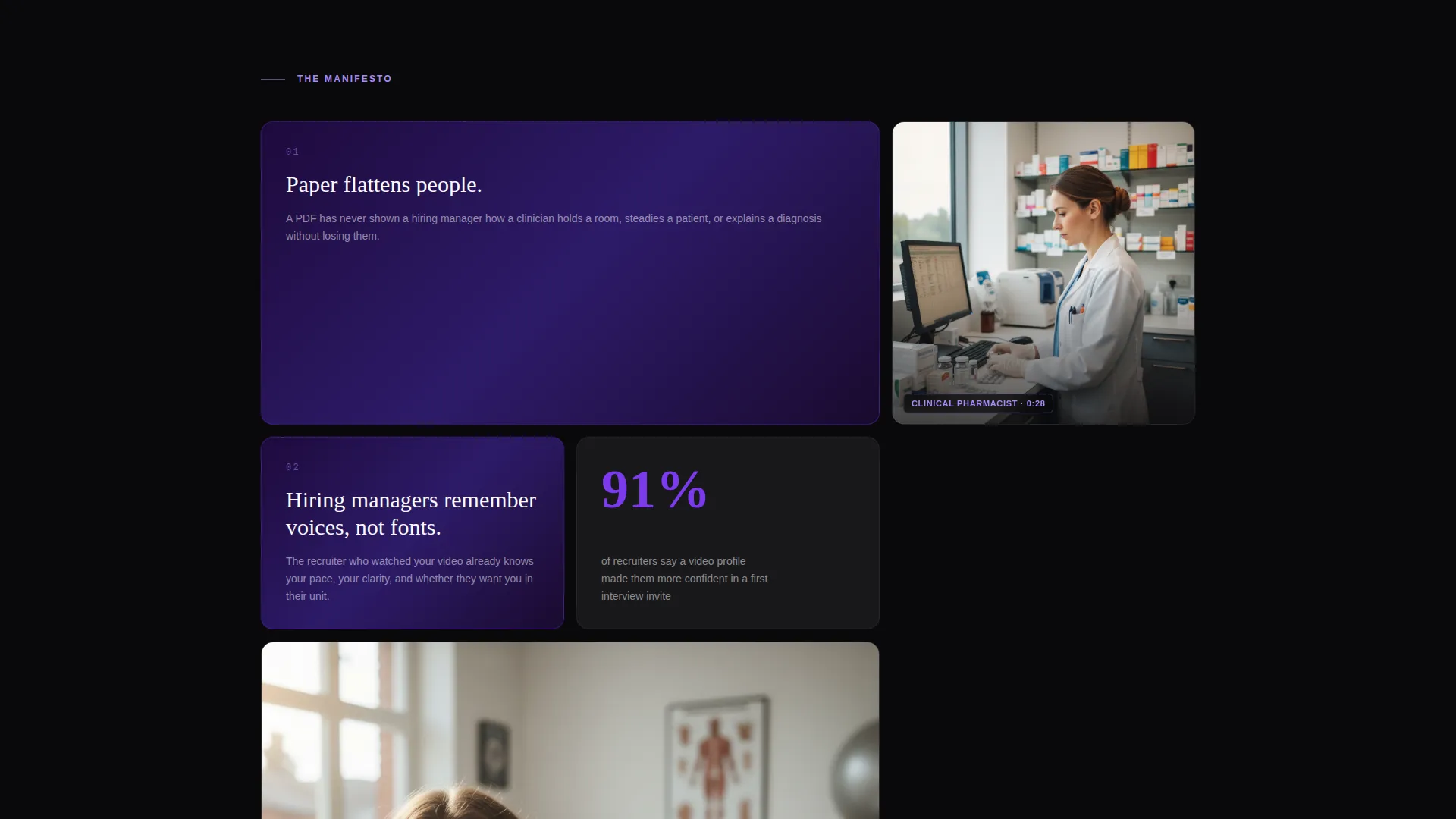 Healthcare Professional Video Resume Landing Page