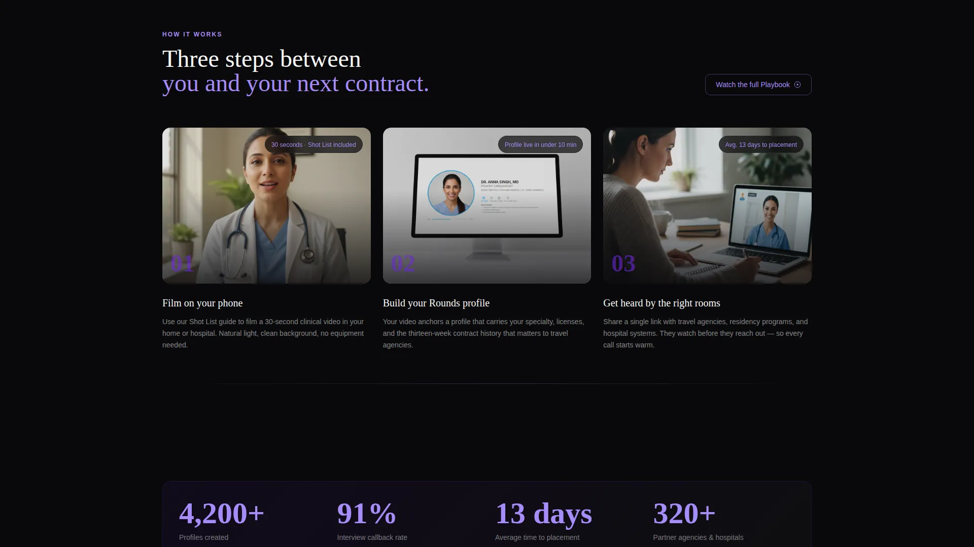 Healthcare Professional Video Resume Landing Page