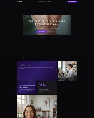 Healthcare Professional Video Resume Landing Page