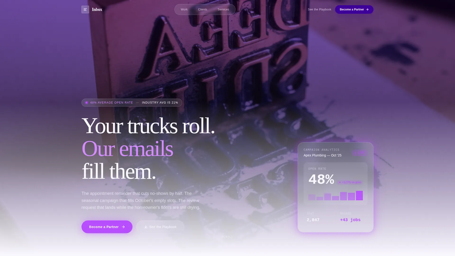 Home Services Email Marketing Agency Landing Page