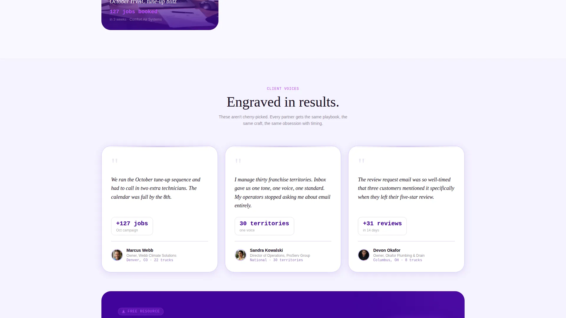 Home Services Email Marketing Agency Landing Page