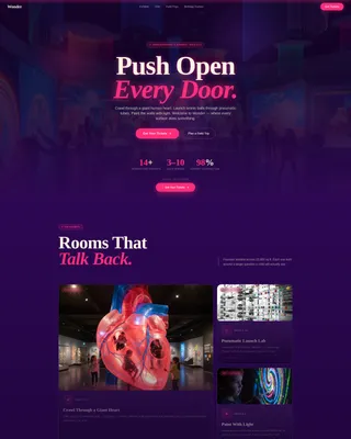 Kinetic Children's Museum Landing Page Template