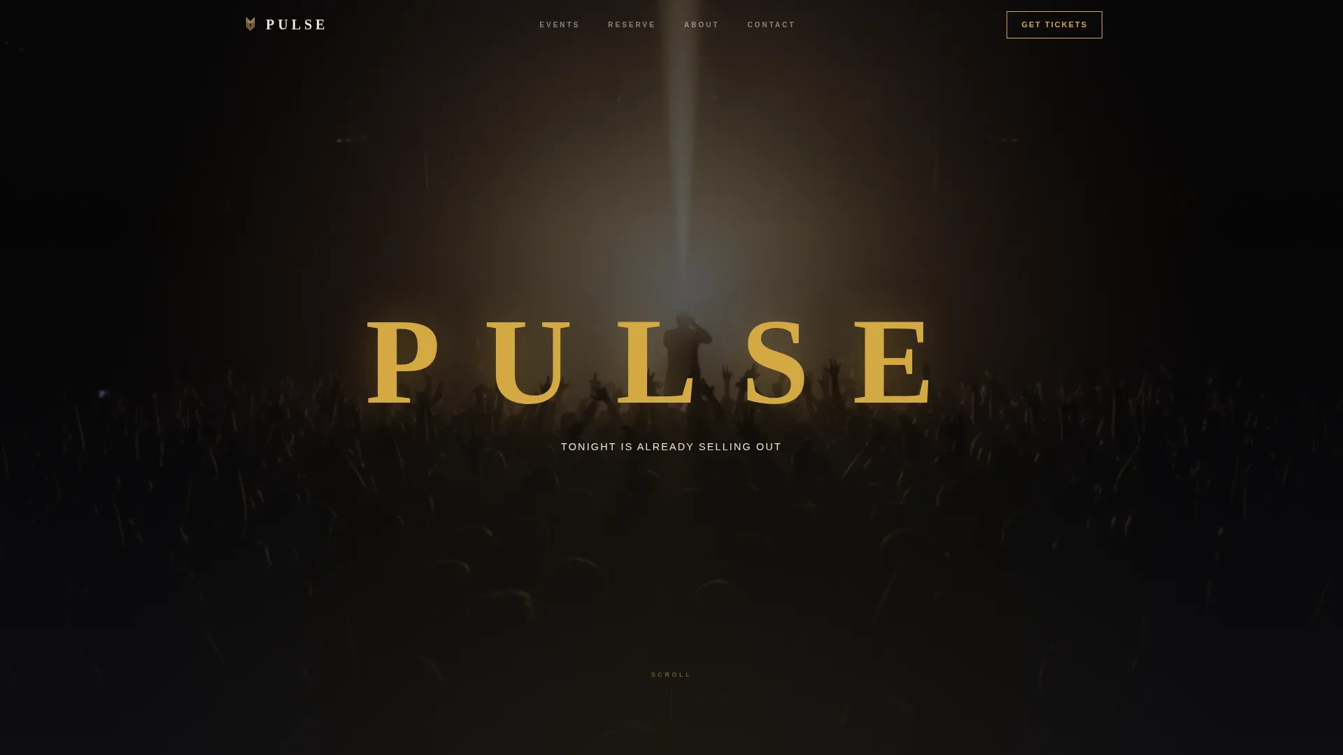 Dark Immersive Club Venue Landing Page Template