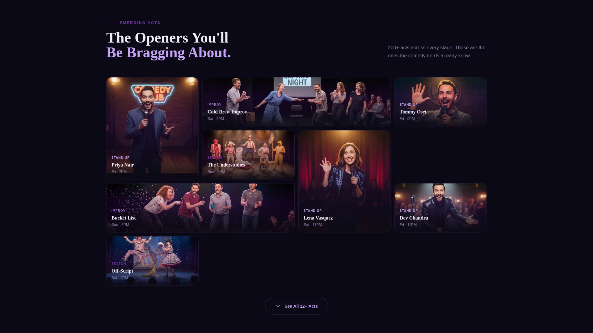 Comedy Festival Landing Page Template