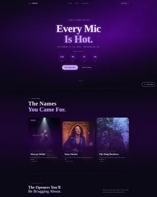 Comedy Festival Landing Page Template