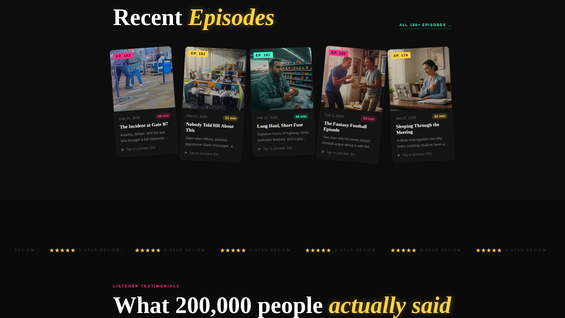 Comedy Podcast Landing Page Template