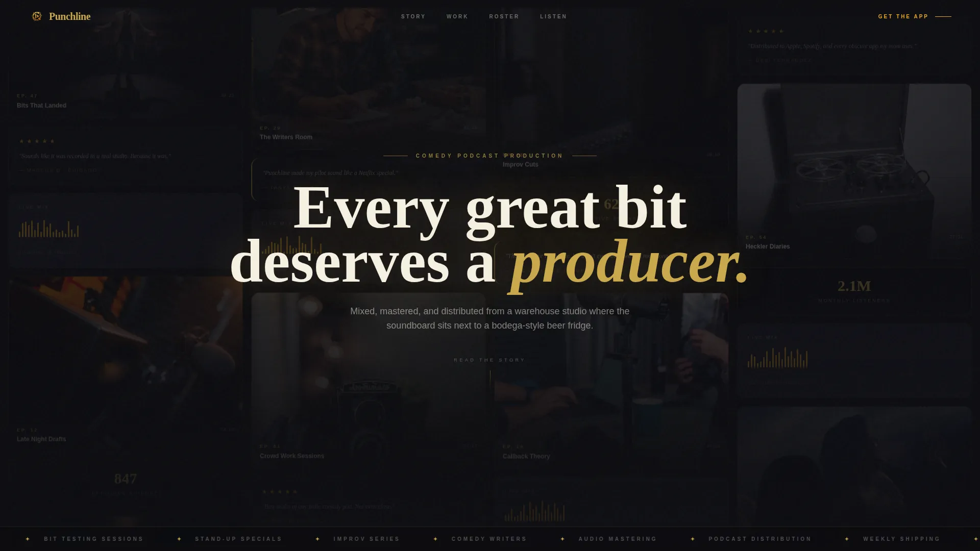 Bold Comedy Podcast Production Landing Page