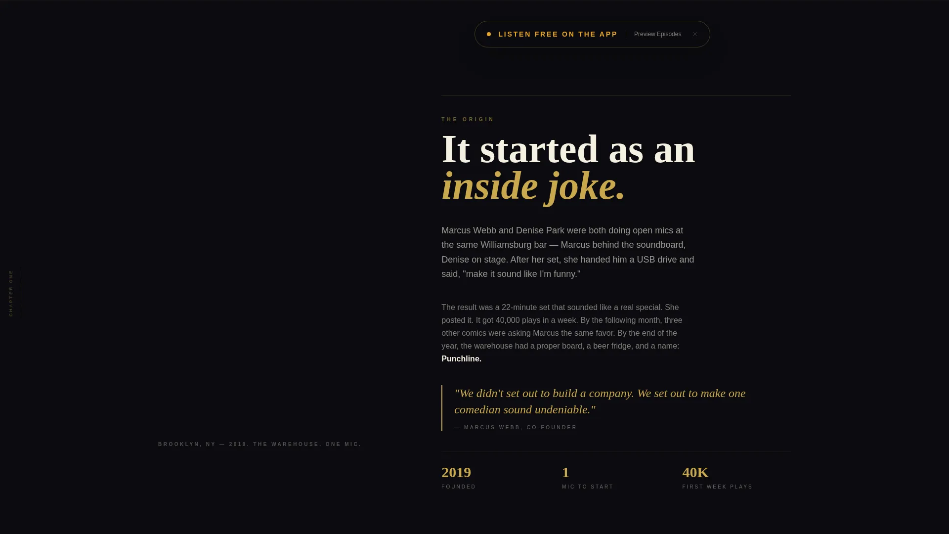 Bold Comedy Podcast Production Landing Page