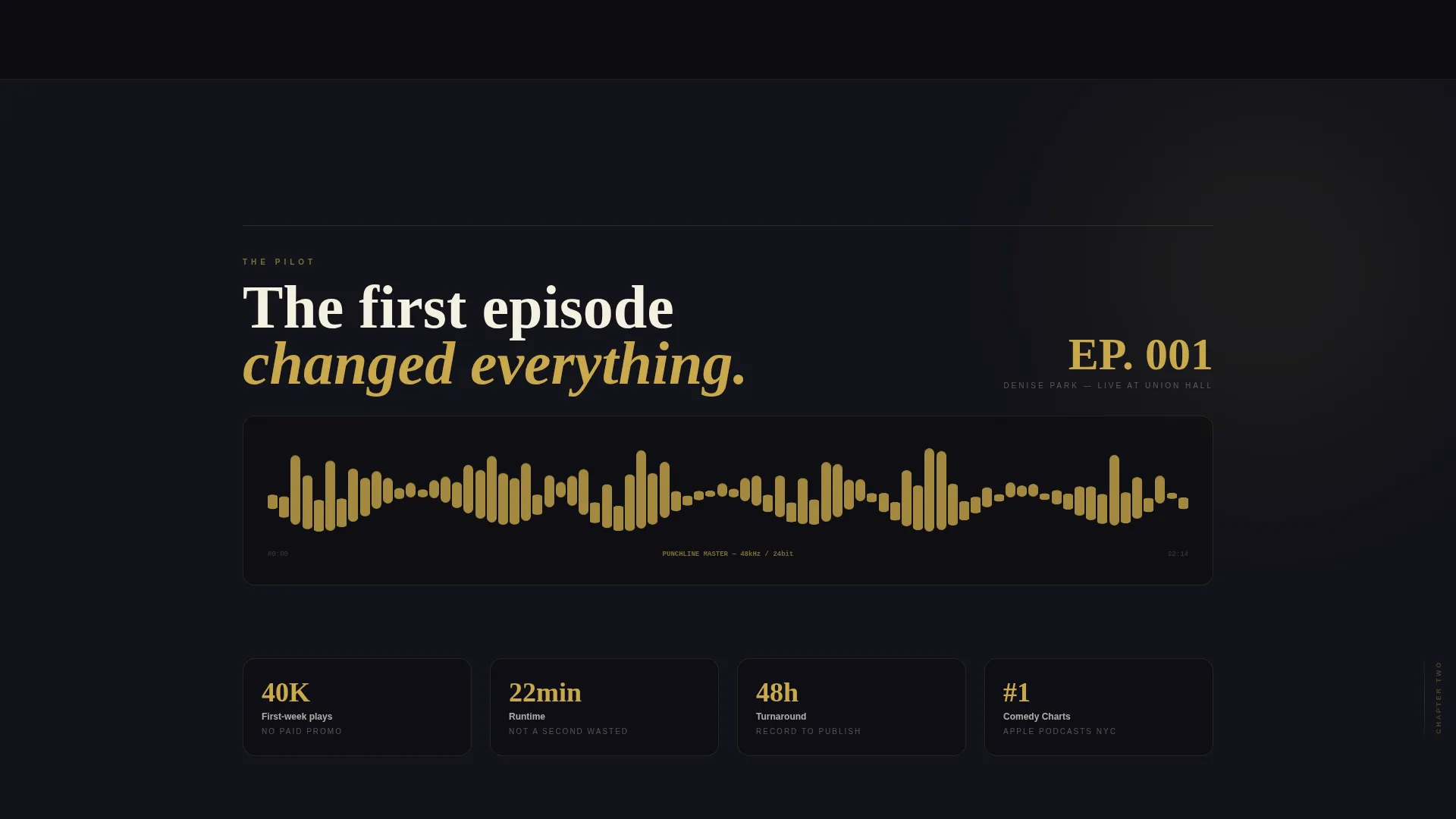 Bold Comedy Podcast Production Landing Page