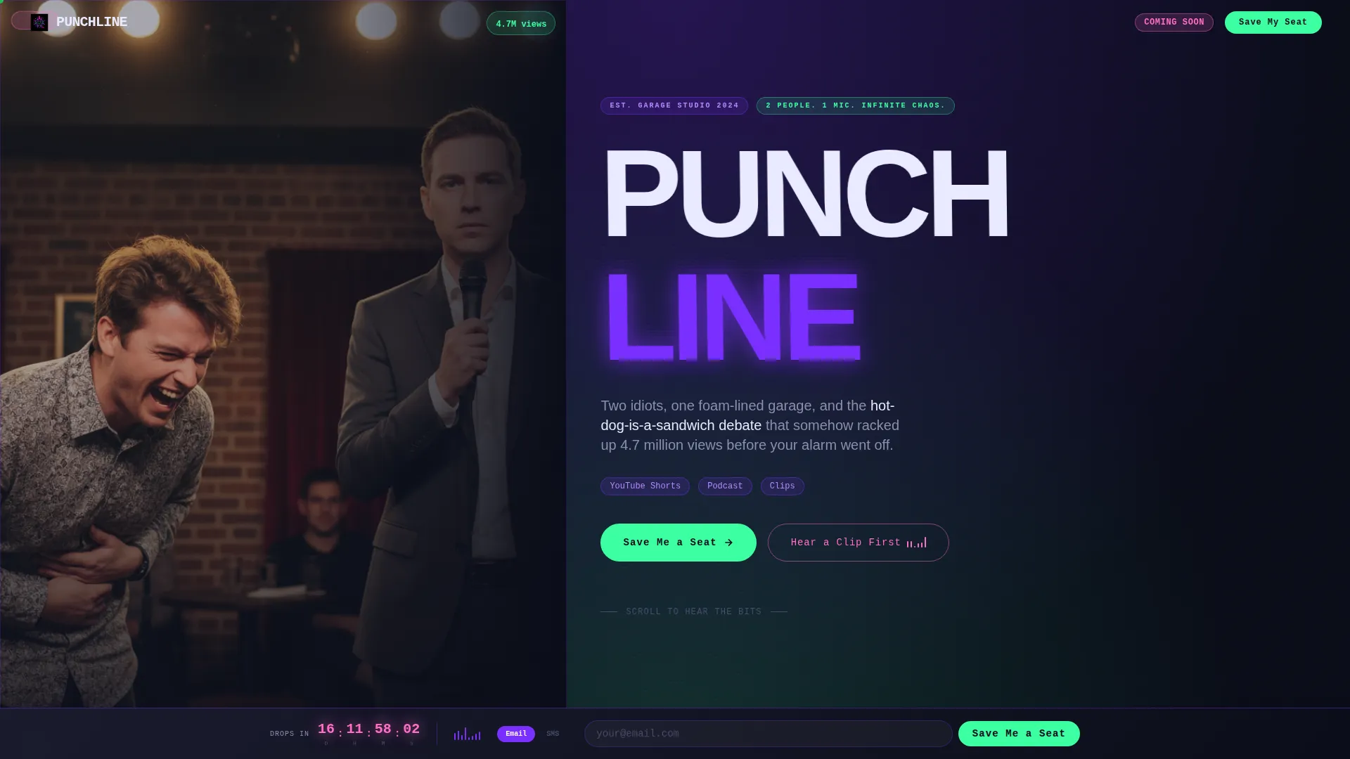 Viral Comedy Channel Landing Page Template