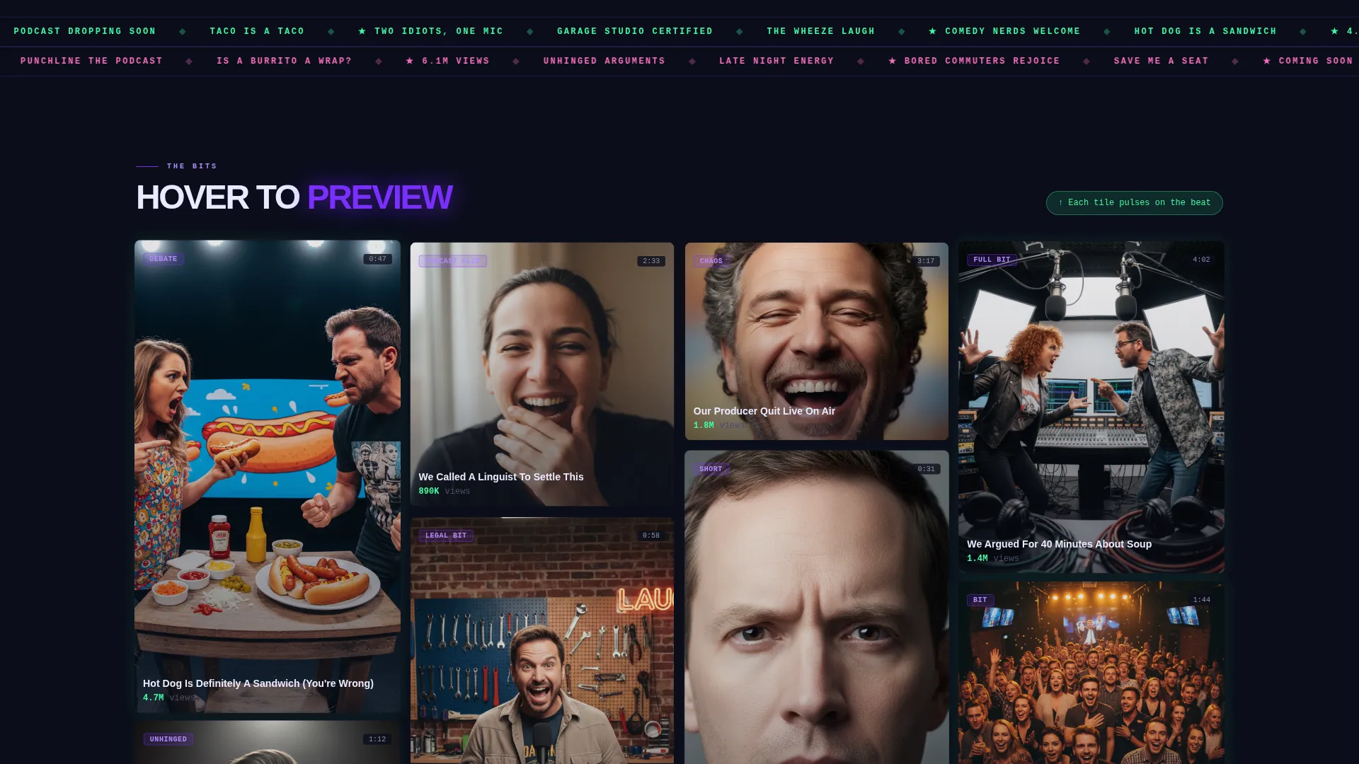 Viral Comedy Channel Landing Page Template