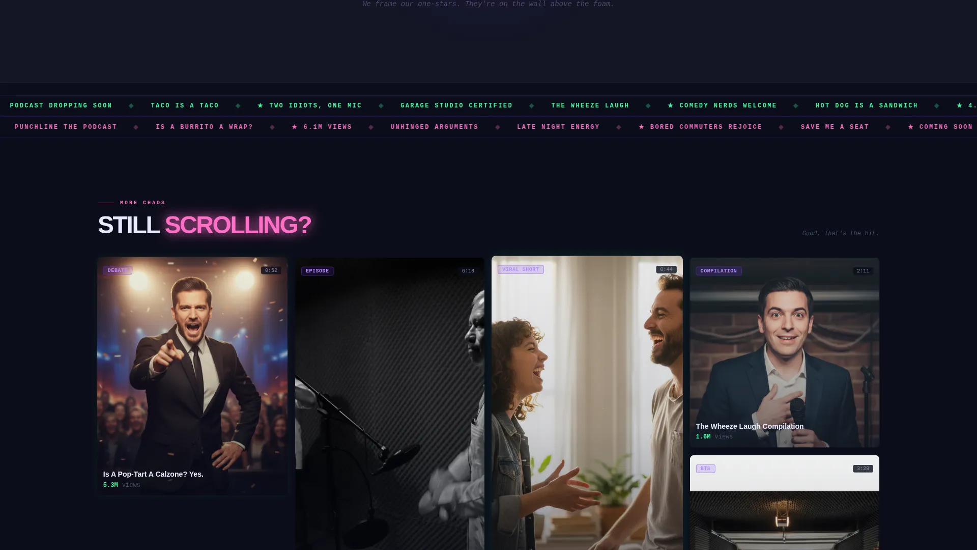 Viral Comedy Channel Landing Page Template