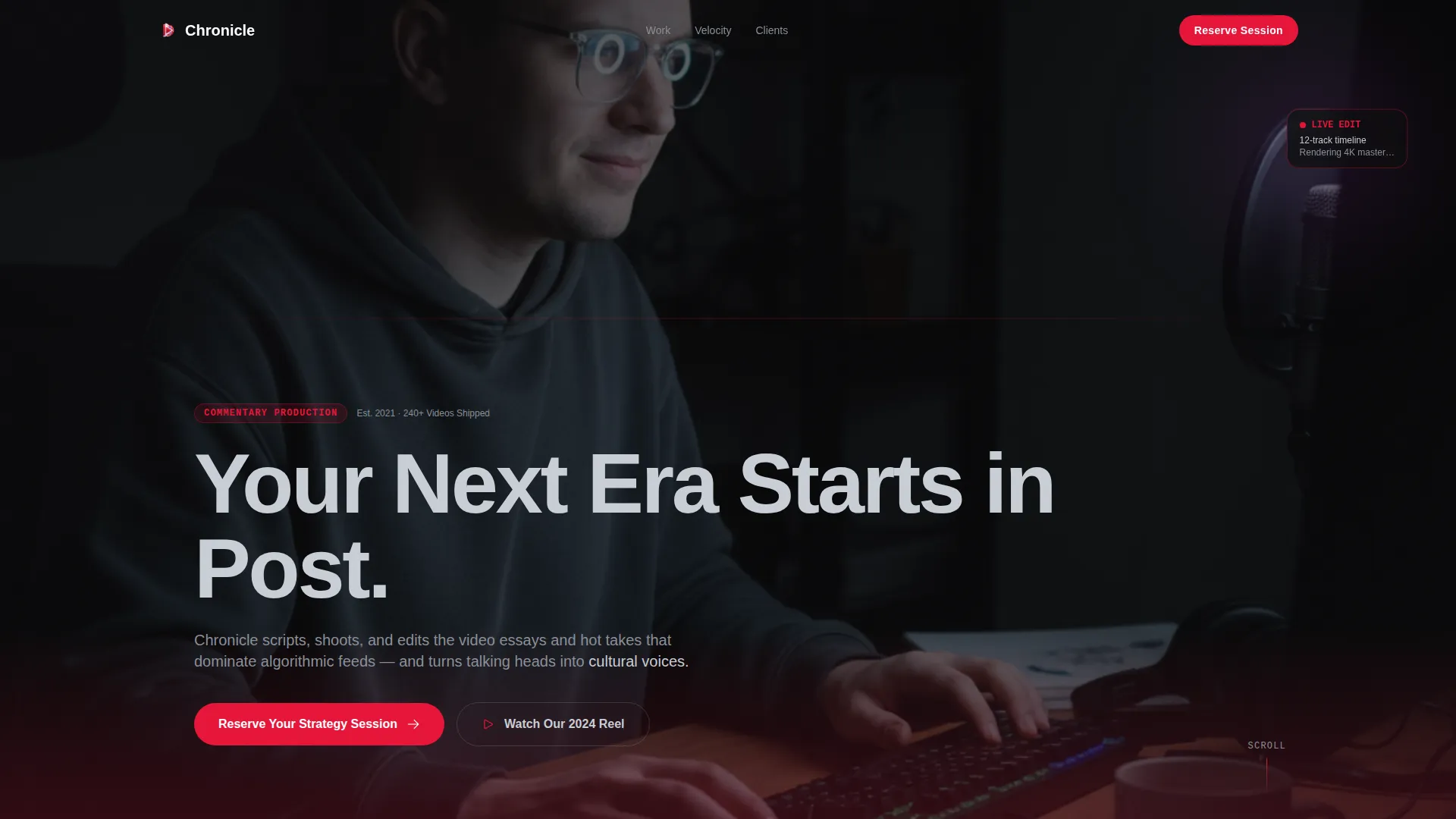 Commentary Production Company Landing Page Template